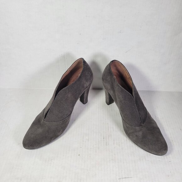 Eric Michael Women Gray Suede High Heel Ankle Booties Shoes Size EU39/US 8.5/9 - Picture 4 of 8